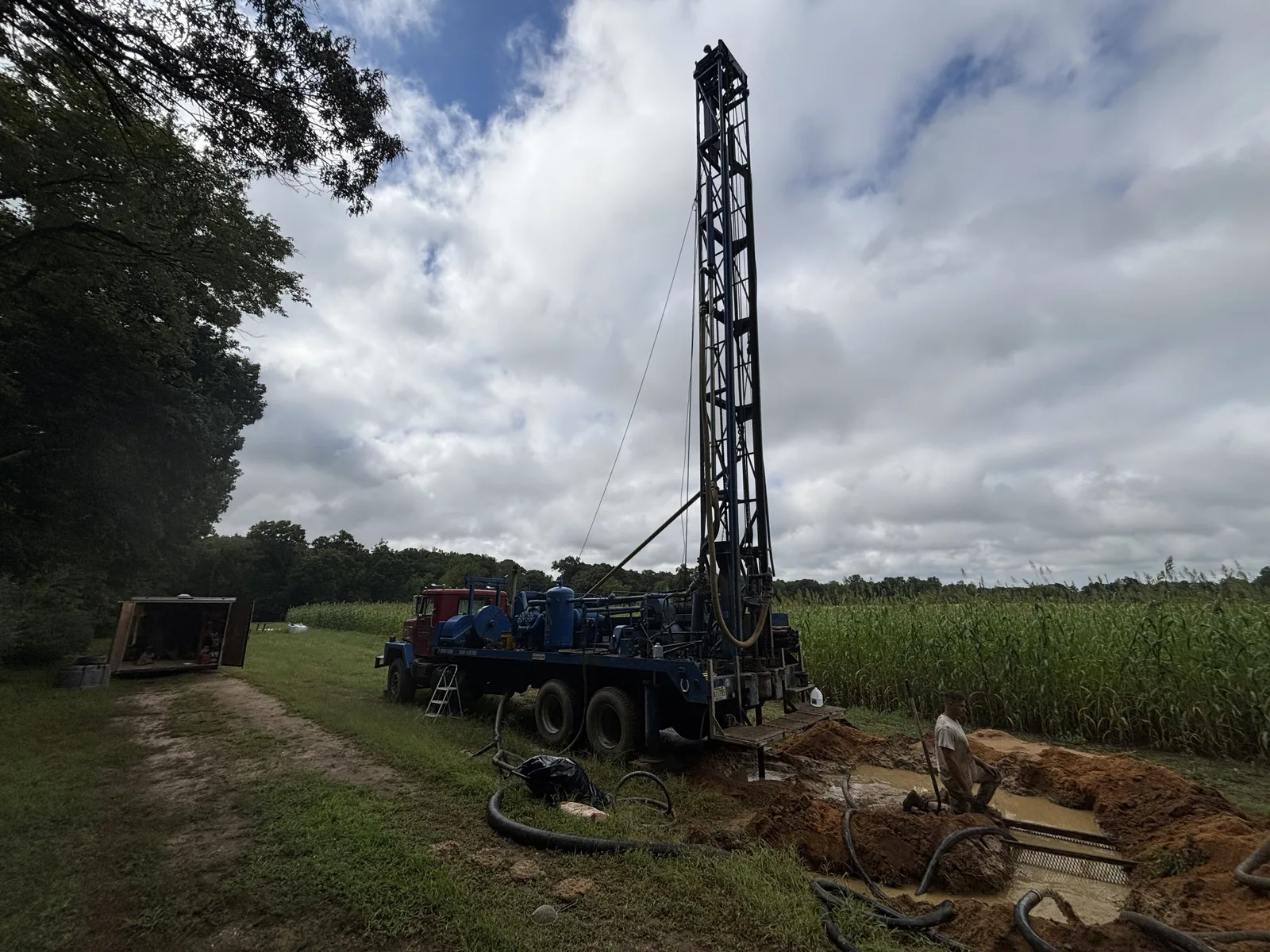 Drilling a well at a South Jersey farm
